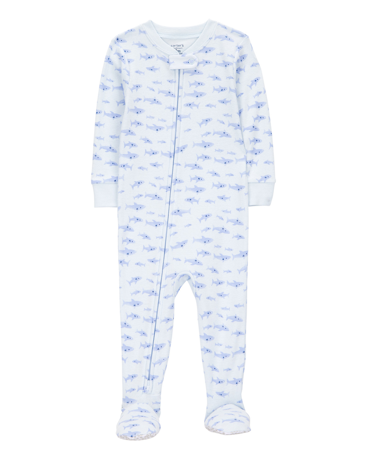 Toddler Boy 1-Piece Shark 100% Snug Fit Cotton Footie Pajamas - White/Blue - Carter's | Carter's | Carter's Inc