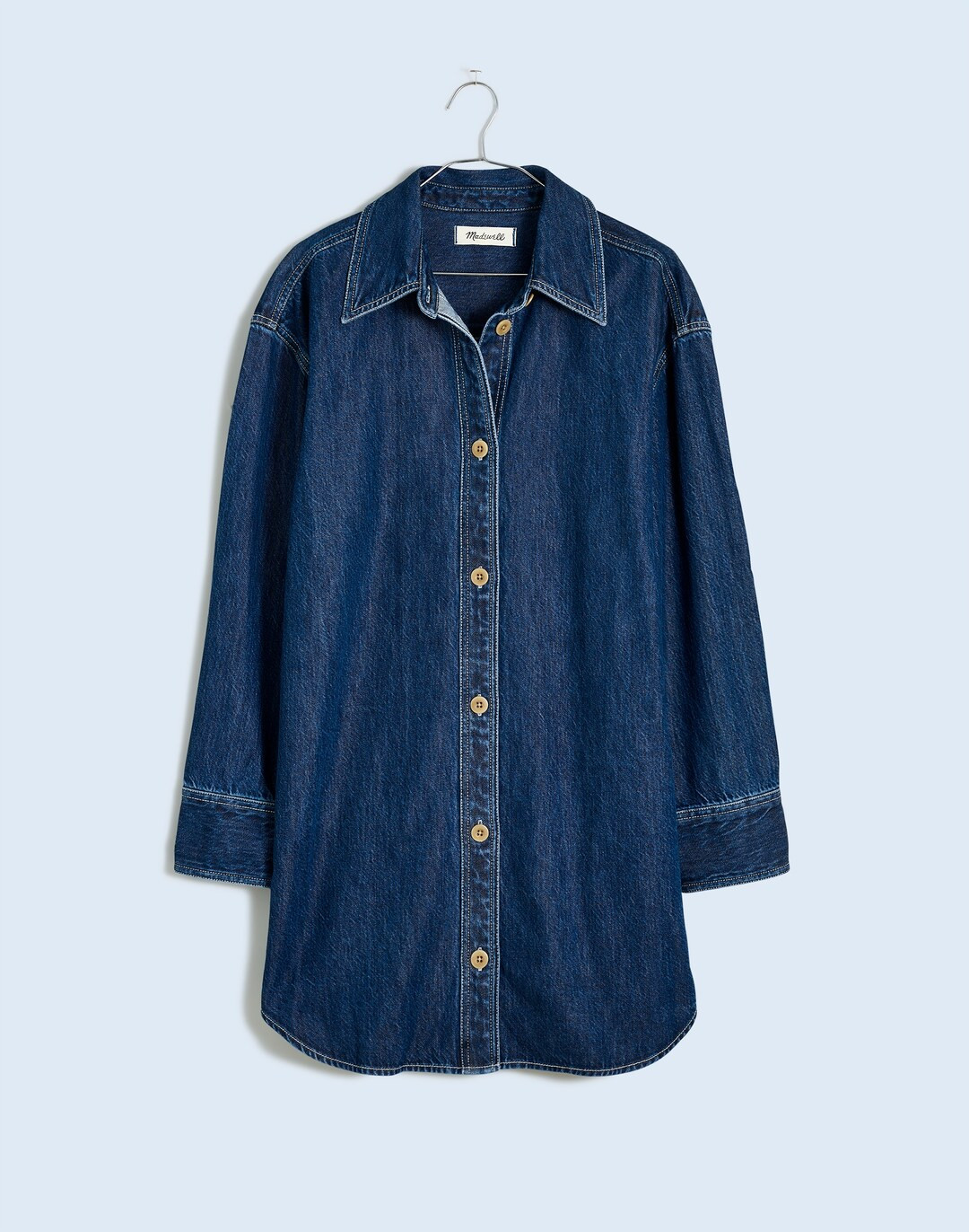 Denim Oversized Mini Shirtdress in Dermody Wash | Madewell