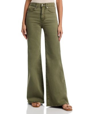 Veronica Beard Joplin High Rise Wide Flare Jeans in Army | Bloomingdale's (US)