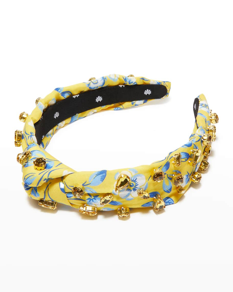 Lele Sadoughi Slim Candy Jeweled Knot Headband | Neiman Marcus