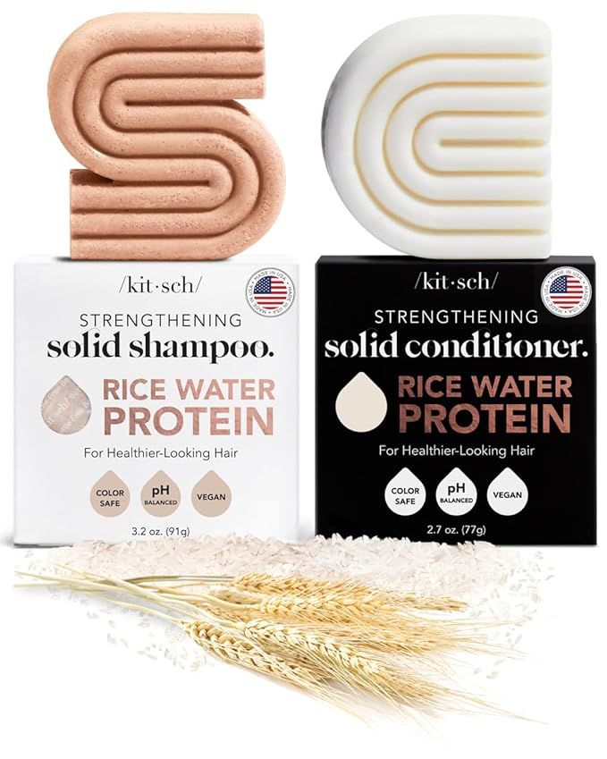 Kitsch Rice Bar Shampoo and Conditioner Bar for Hair Growth | Made in US | Rice Shampoo Bar & Con... | Amazon (US)