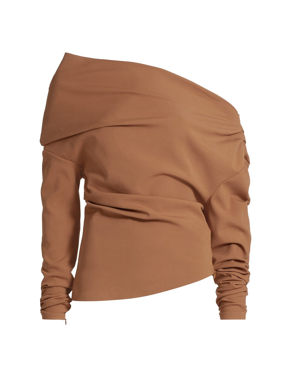 Women's Off-The-Shouder Asymmetric Long-Sleeve Top - Ginger - Size 4 | Saks Fifth Avenue