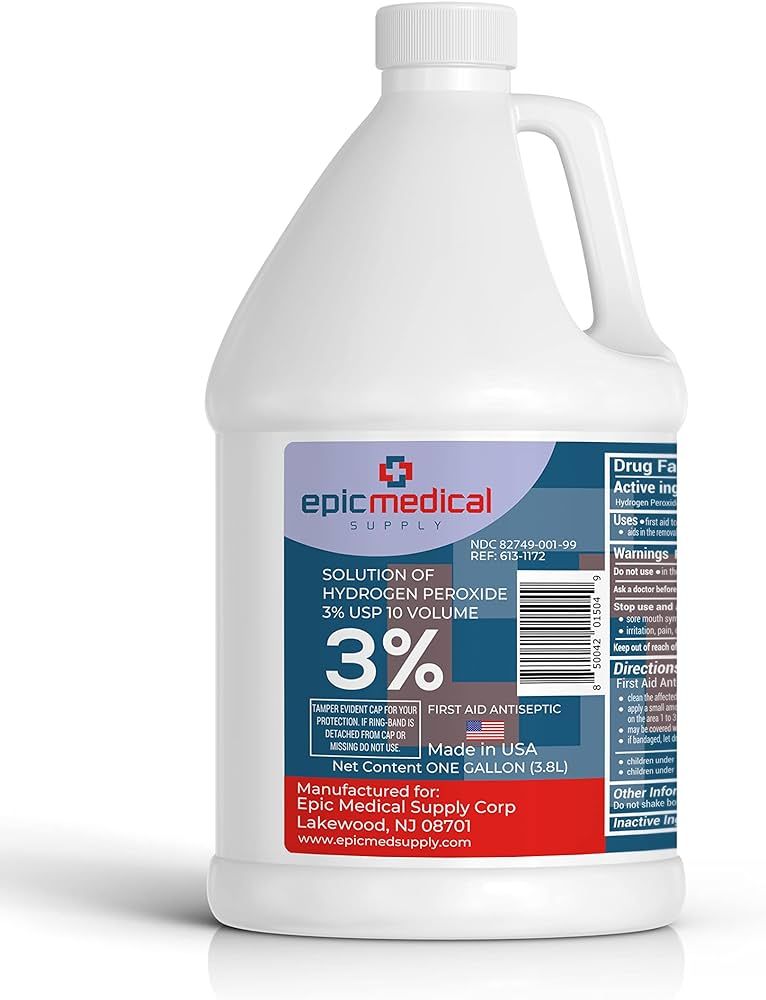 Epic Medical Supply 3% Hydrogen Peroxide - First Aid Antiseptic & Multipurpose Cleaner - Topical ... | Amazon (US)