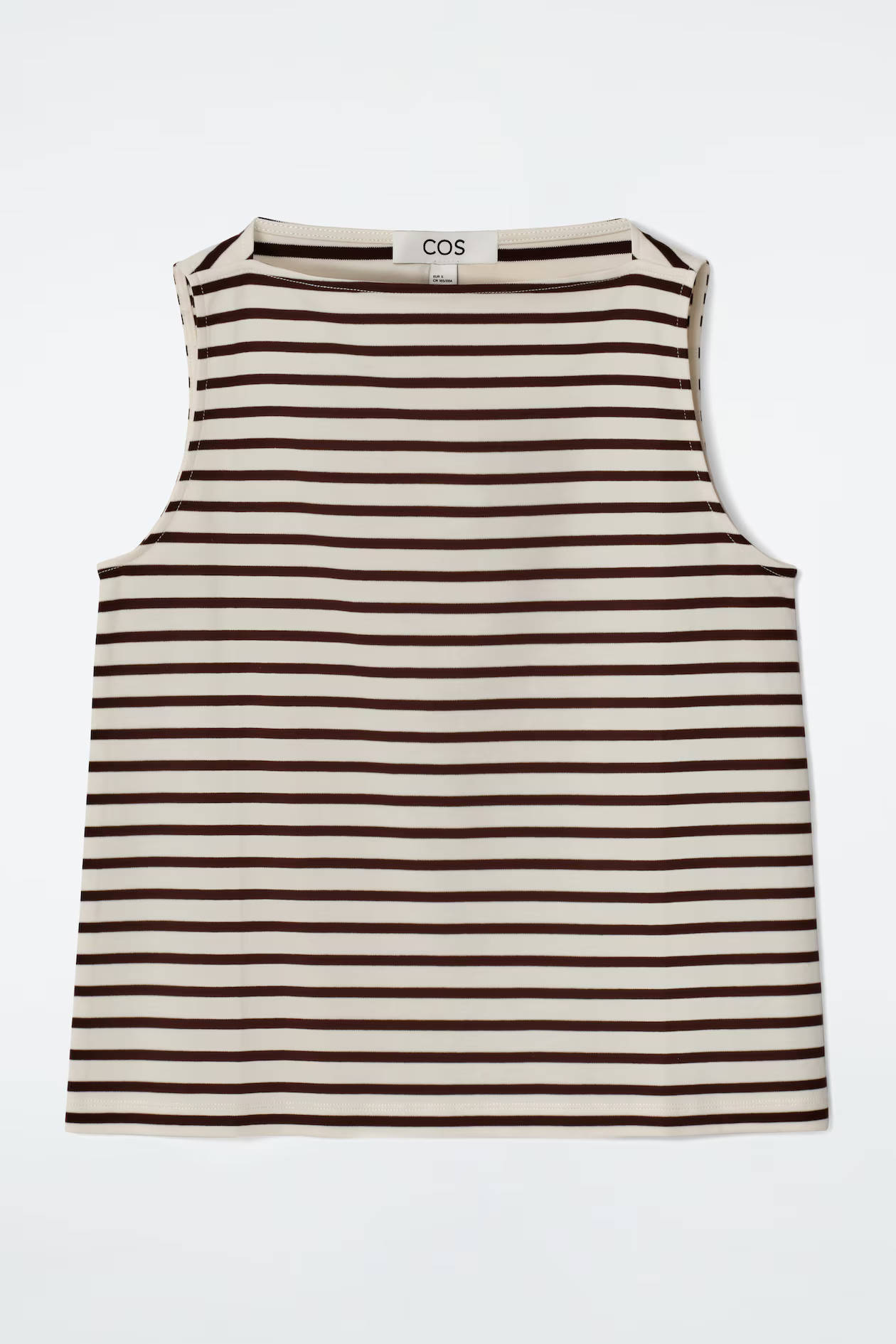 BOAT-NECK TANK TOP - IVORY / BROWN / STRIPED | COS UK