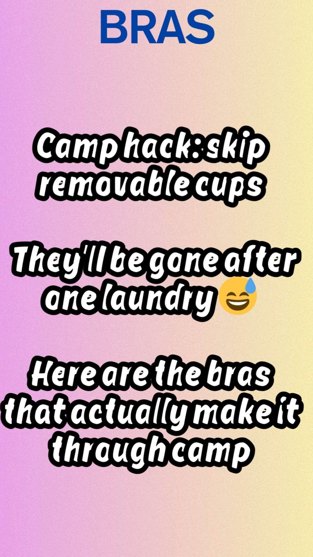Camp laundry is not the place to test removable cups 😅
Trust me… they won’t make it past the first wash

Sharing the bras that actually hold up—no missing pads, no fixing, no stress

Linking my go-to padded + non-padded options 🙌
Save this before you pack!!

#campmusthaves #campmom #tweenstyle #camppacking  #summercamp  

 