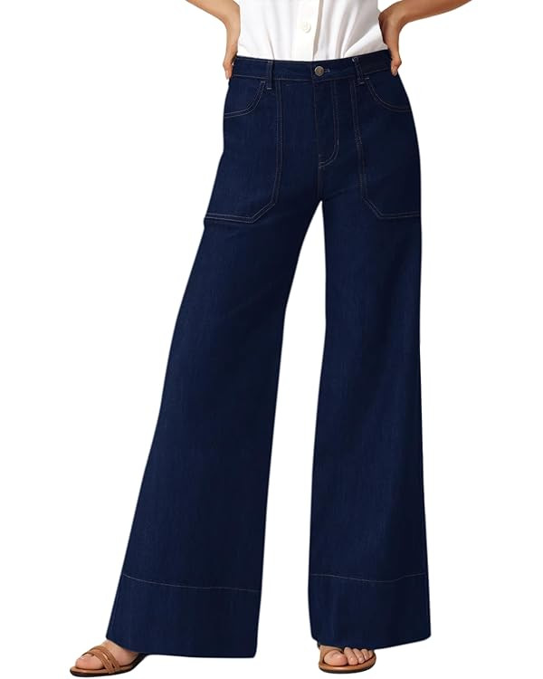 Cicy Bell Womens Wide Leg Jeans Baggy Casual High Waisted Boyfriend Loose Denim Pants with Pocket... | Amazon (US)
