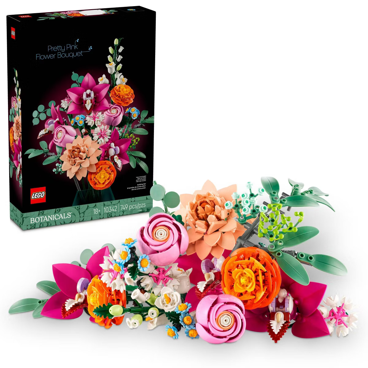 LEGO Botanicals Pretty Pink Flower Bouquet for Home Decor 10342 | Target