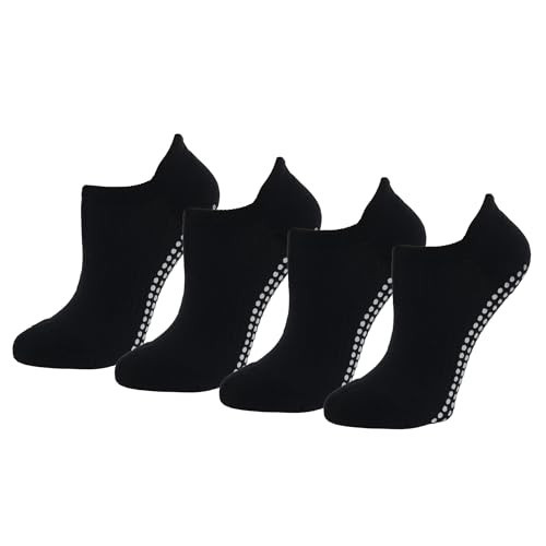 Amazon Essentials Women's Athletic Grip Ankle Socks, 4 Pairs, Black, 6-9 | Amazon (US)