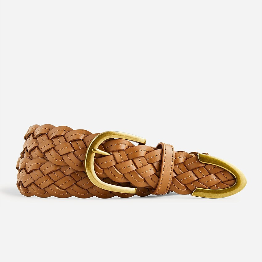 Wide braided-leather belt | J. Crew US