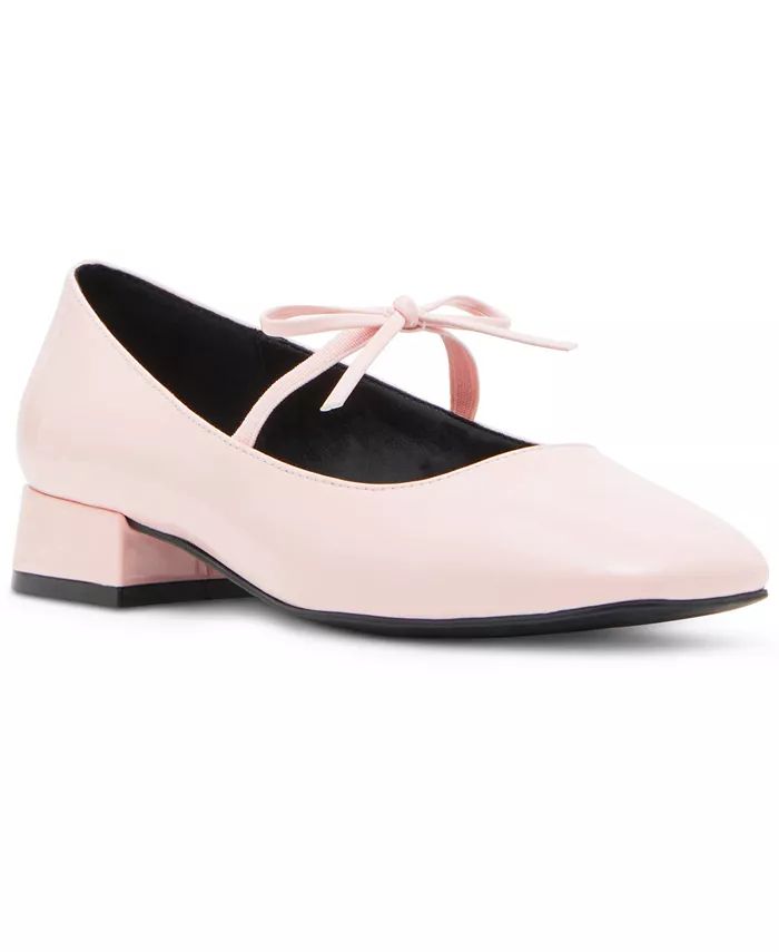 Egret Block-Heel Mary-Jane Bow Ballet Flats | Macy's