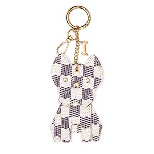Daisy Rose Dog Key Chain Decoration for bags with clasp - Key FOB Ring - PU Vegan Leather (Cream) | Walmart (US)