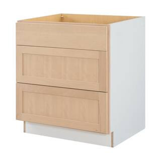30 in. W x 24 in. D x 34.5 in. H Ready to Assemble Drawer Base Kitchen Cabinet in Unfinished with CLICKREADY Technology | The Home Depot