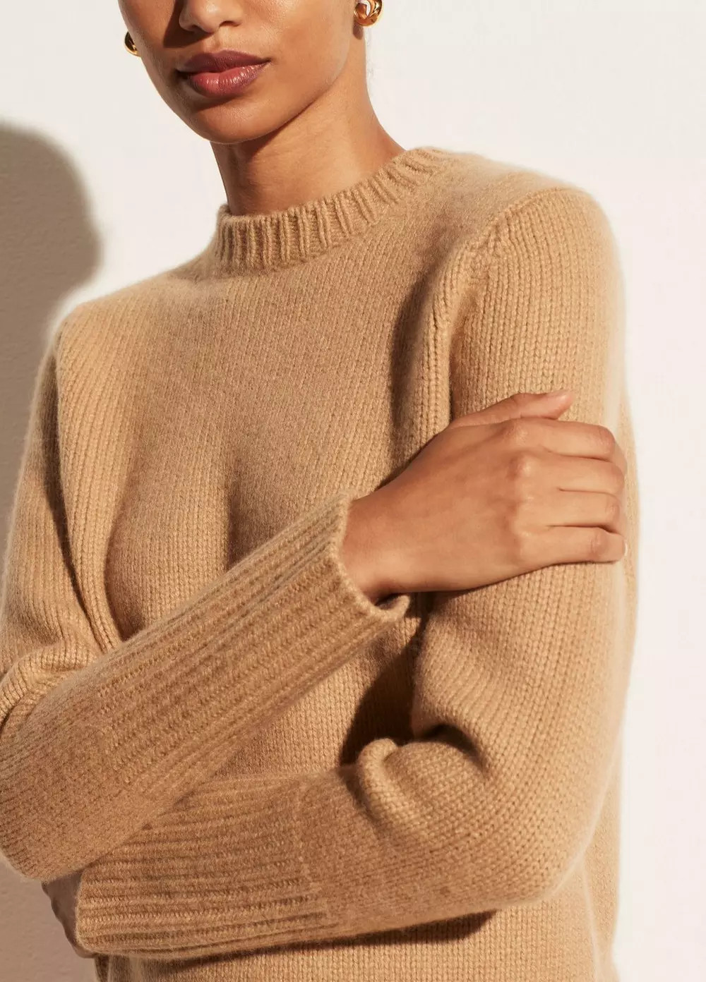 Cashmere Rib Trim Crewneck | Vince LLC