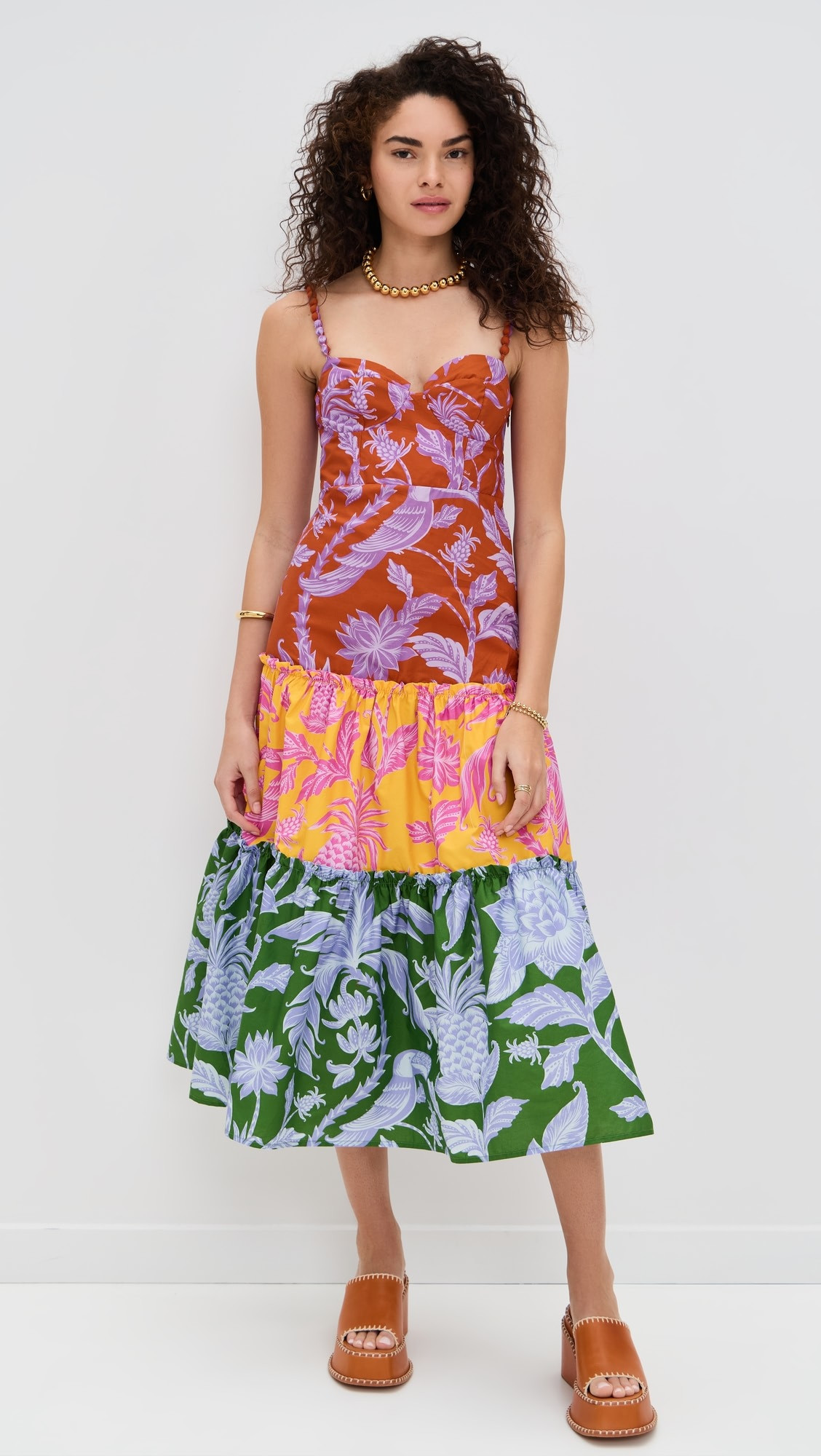 FARM Rio Tropical Swing Mix Midi Dress | Shopbop | Shopbop