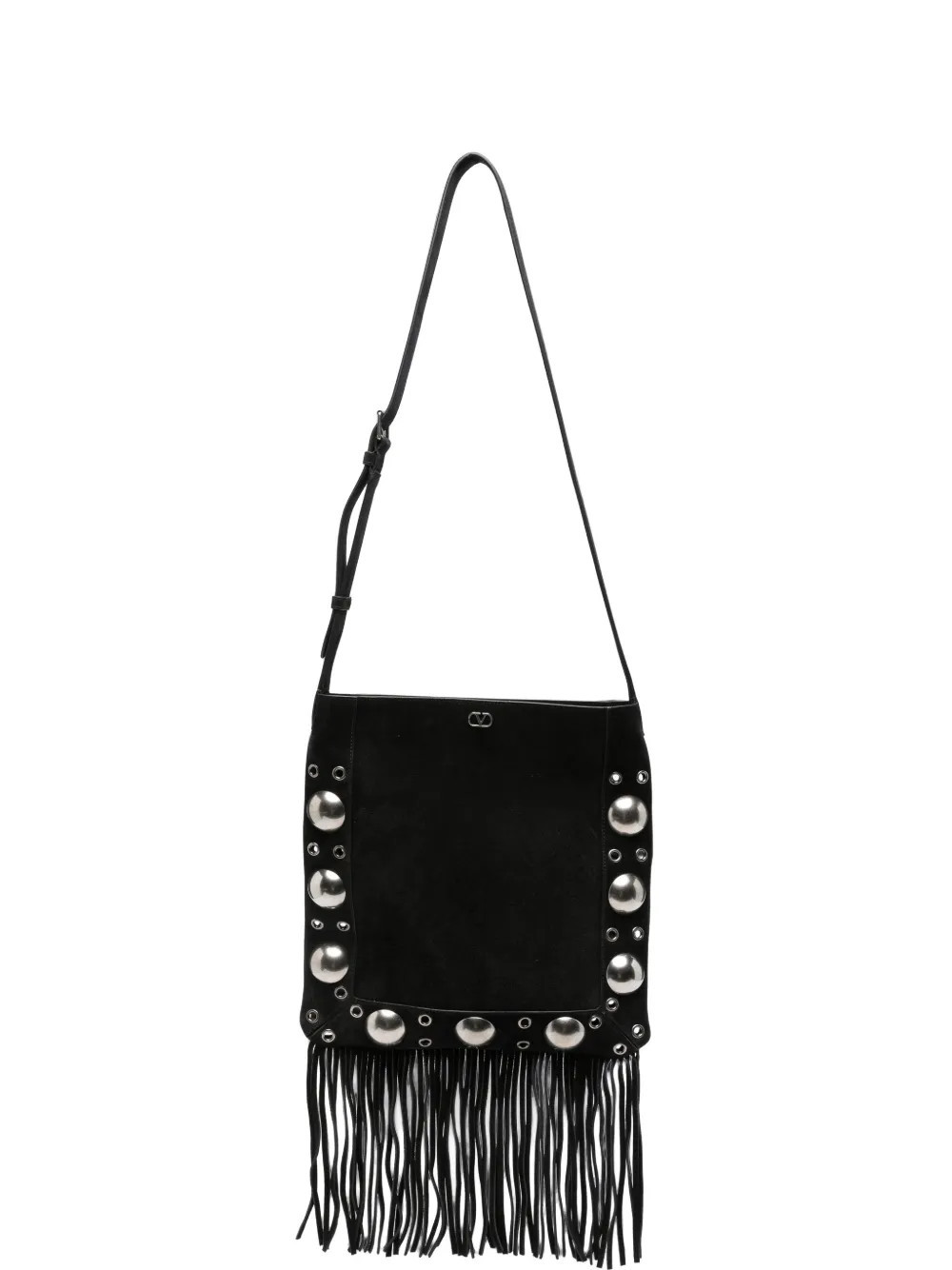 Valentino Garavani fringed stud-embellished tote bag - Black | Farfetch Global