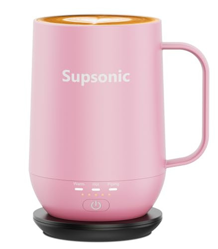 Supsonic - 16oz Self Heating Coffee Mug, Smart Heated Coffee Mug Faster Direct-Contact Heating Up to 149°F, Coffee Mug Warmer Set with Auto Shut-Off - Gifts for Men Women | S2 | Amazon (US)