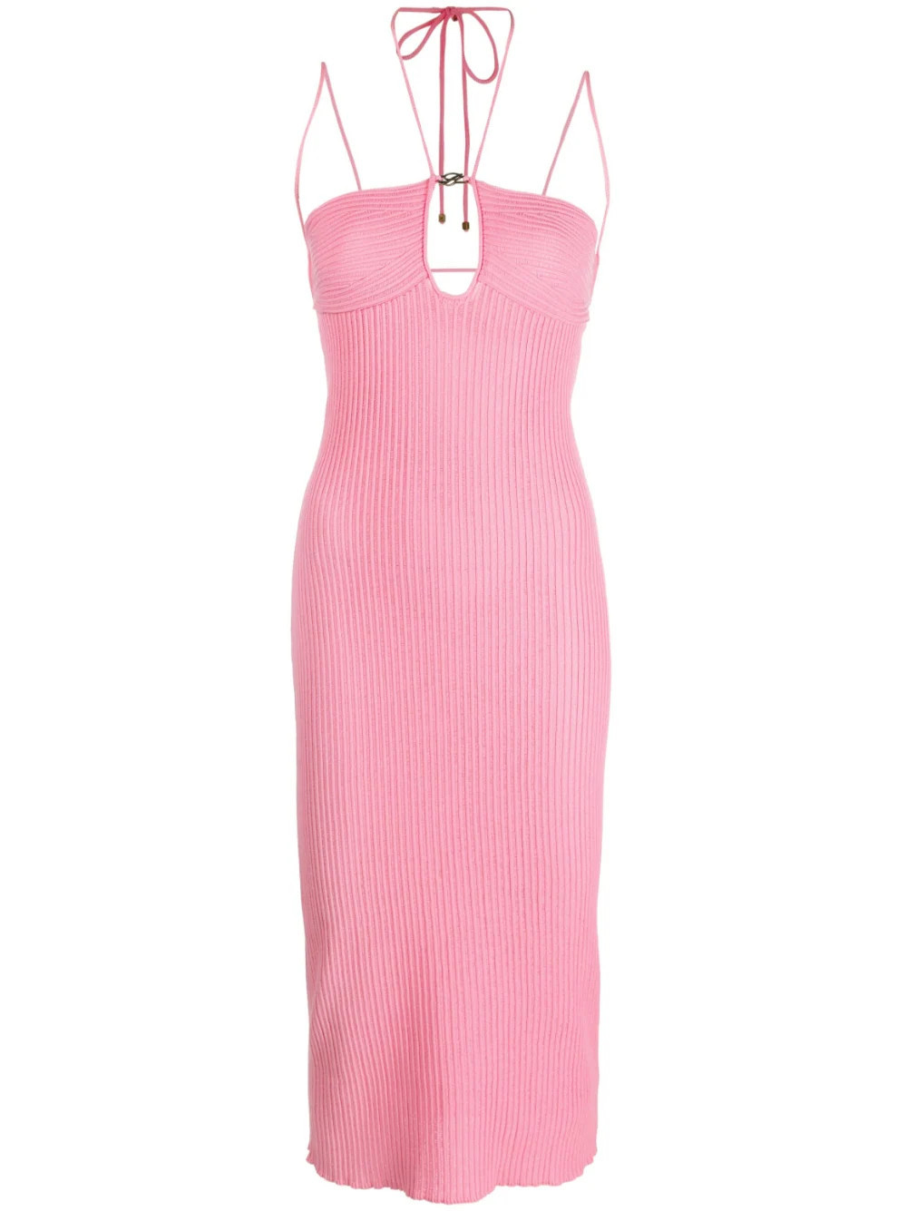 logo-plaque ribbed dress | Farfetch Global