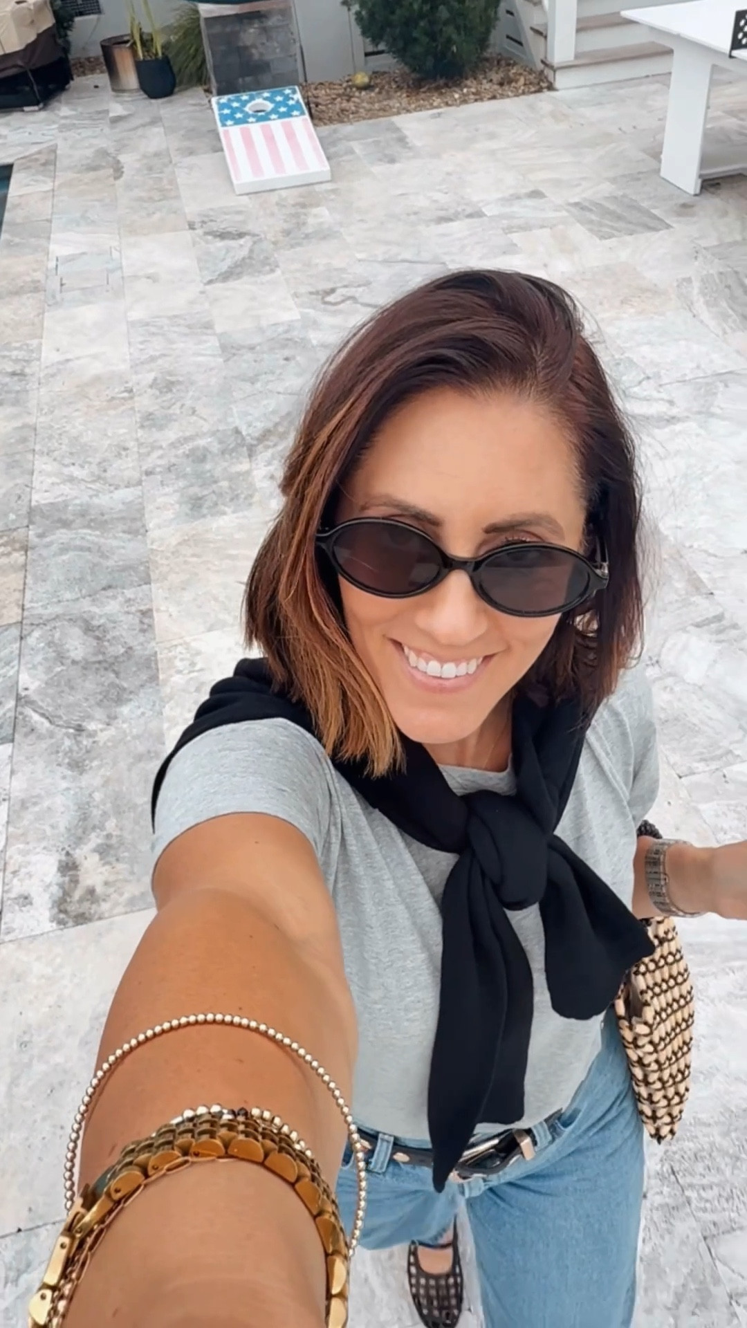 Daytime outfit for lunch & shopping in Charleston 💫🫶🏻🖤 

- $8 boxy cropped tee - size small (the best! Have in white too)
- cardigan - small
- dad jeans - size 27
- studded belt - size up one 
- Mary Jane flats - size 8 

Walmart, Walmart fashion, Walmart haul, fall outfit idea, dressy casual outfit, classic style, 

#LTKStyleTip #LTKFindsUnder50 #LTKOver40