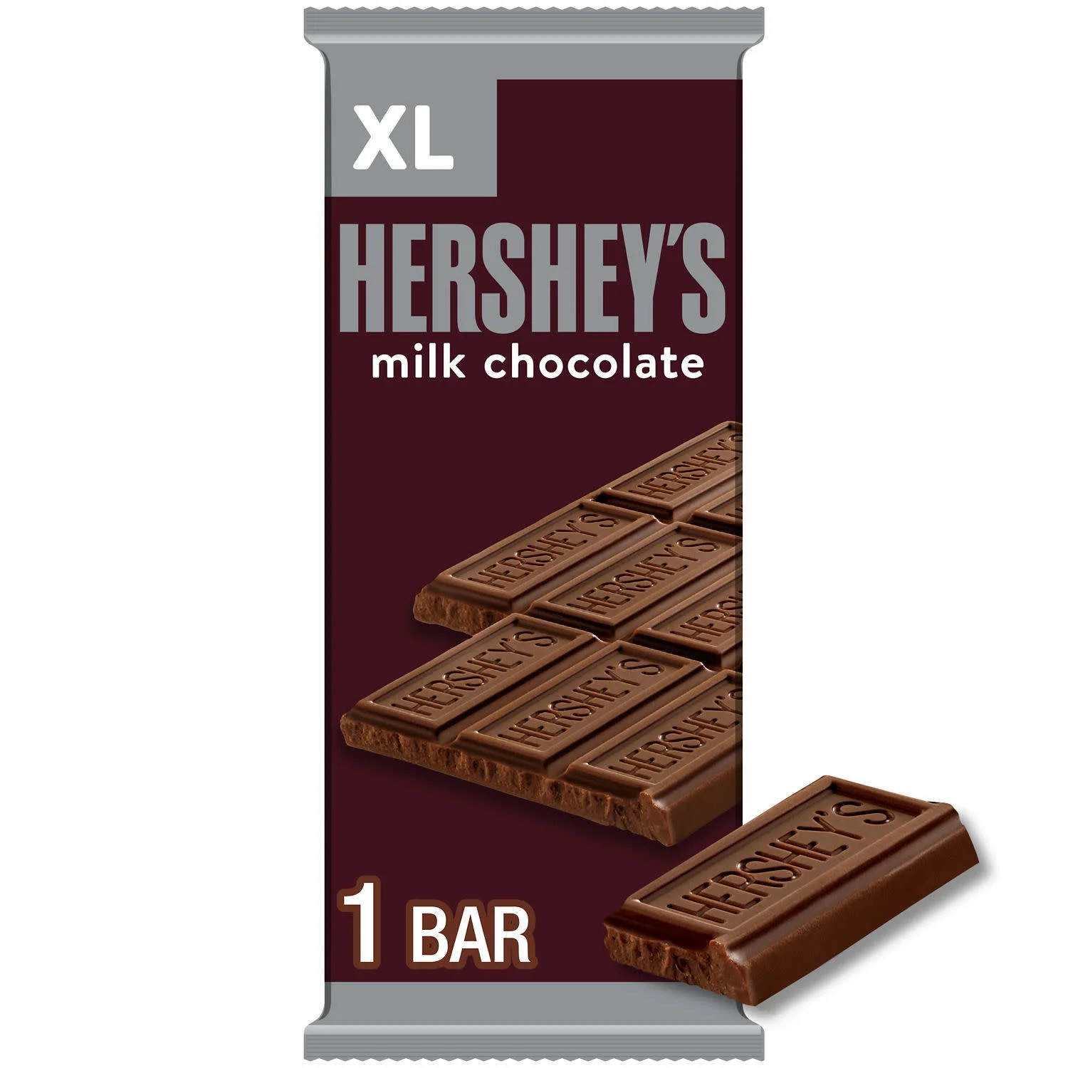 Hershey's Milk Chocolate XL Candy, Bar 4.4 oz, 16 Pieces - Walmart.com | Walmart (US)