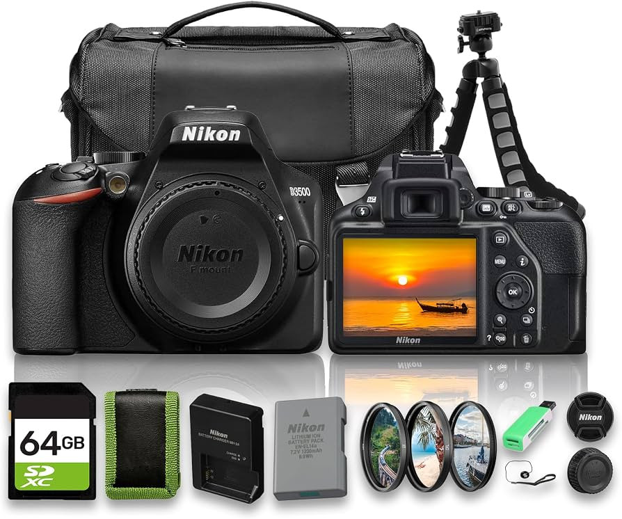 Nikon D3500 DSLR Camera Body Only Bundle | 24.2MP DX Sensor, Beginner-Friendly Controls, Full HD ... | Amazon (US)