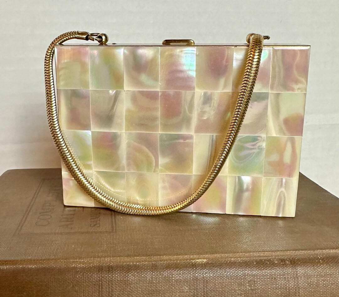 1950s Vintage Evening bag by Marhill. Made Mother of Pearl and brass. | Etsy (US)