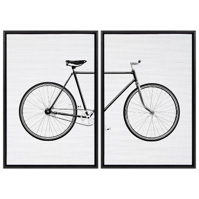 2pc 23" x 33" Sylvie Bicycle by Simon Te of Tai Prints Farmed Wall Canvas - Kate & Laurel All Thi... | Target