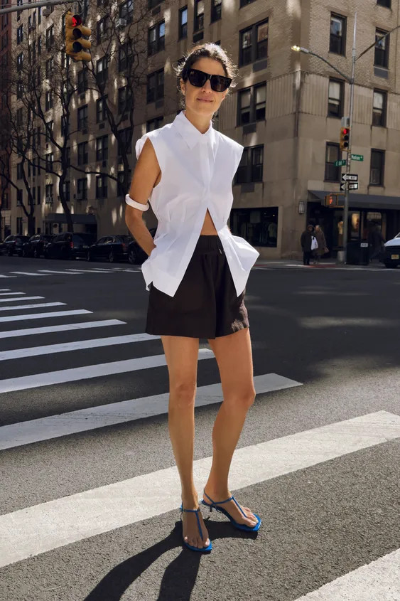 PLEATED SLEEVELESS SHIRT ZW COLLECTION | Zara US