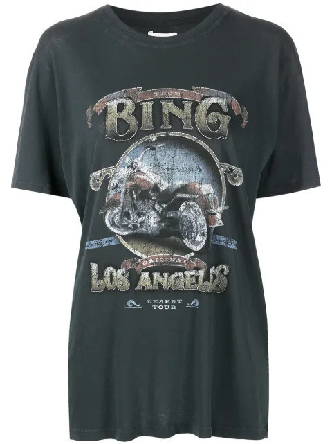 ANINE BING graphic-print short-sleeve T-shirt - Farfetch | Farfetch Global