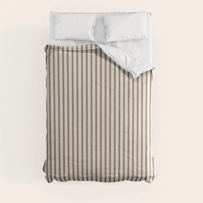Brown And Cream Striped Comforter | Society6