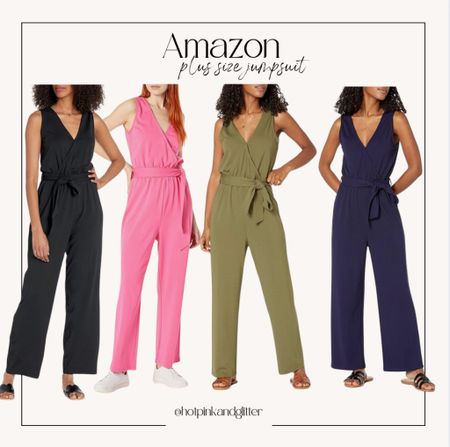 Plus size Amazon jumpsuit in 4 different colors and up to 5XL. I’m wearing my usual 2xl. Great for work in the summer or dressed up for an event! Casual with sneakers would be cute too! 

#LTKstyletip #LTKplussize #LTKworkwear