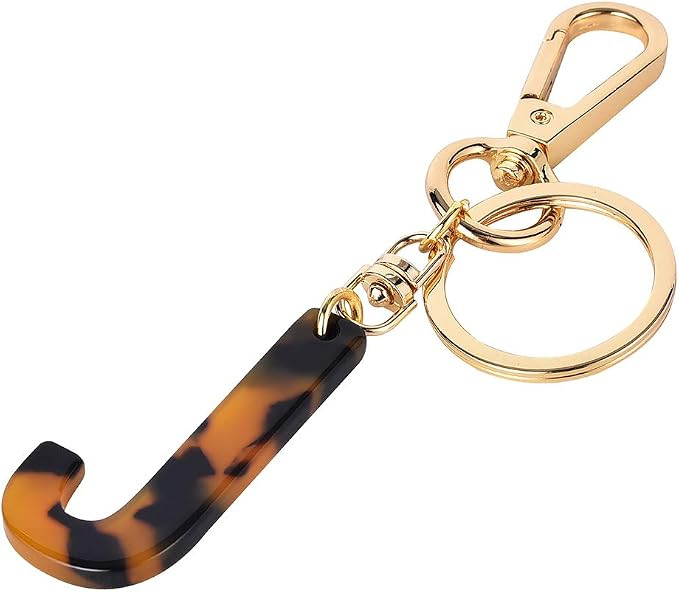 Junyuerly Letter Key Chains Accessories for Women and Girls,Gold Initial Key Ring Leopard print B... | Amazon (US)