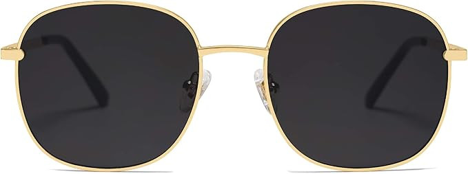 SOJOS Classic Trendy Square Sunglasses for Women Men Cute Big Frame Gold Shades SJ1137 | Amazon (US)