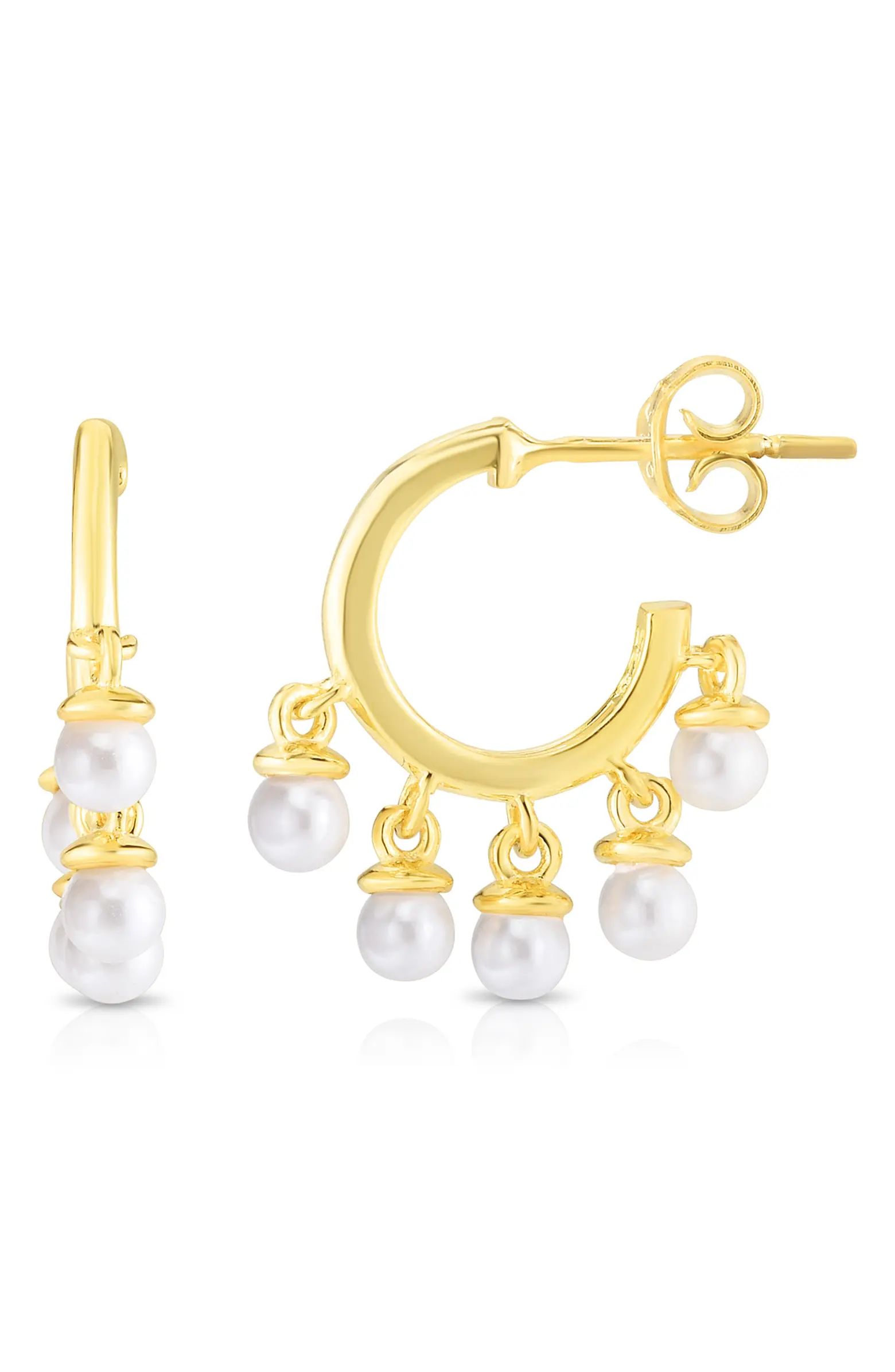 Gold Vermeil Freswater Pearl Hoop Earrings | Nordstrom Rack