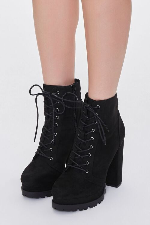 Faux Suede Lace-Up Booties | Forever 21 (US)