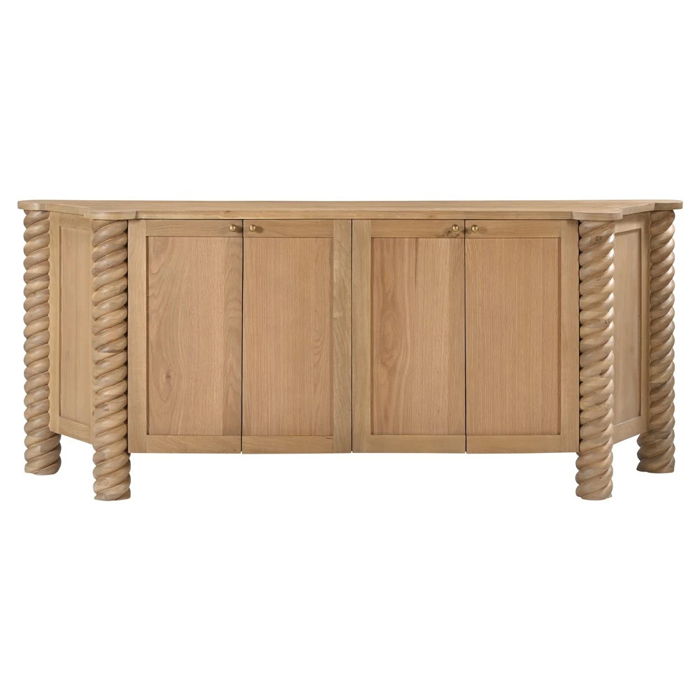 Faith French Country Brown Oak Sideboard | Kathy Kuo Home