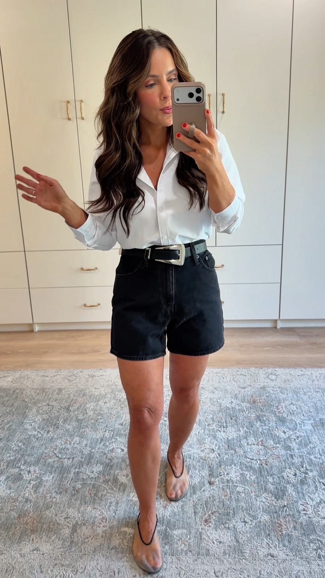 Small in top- 25 in shorts
@amazon #ad #founditonamazon 

 #amazonsale #denimshorts #casualoutfits 

#LTKPetite #LTKootd #LTKSaleAlert