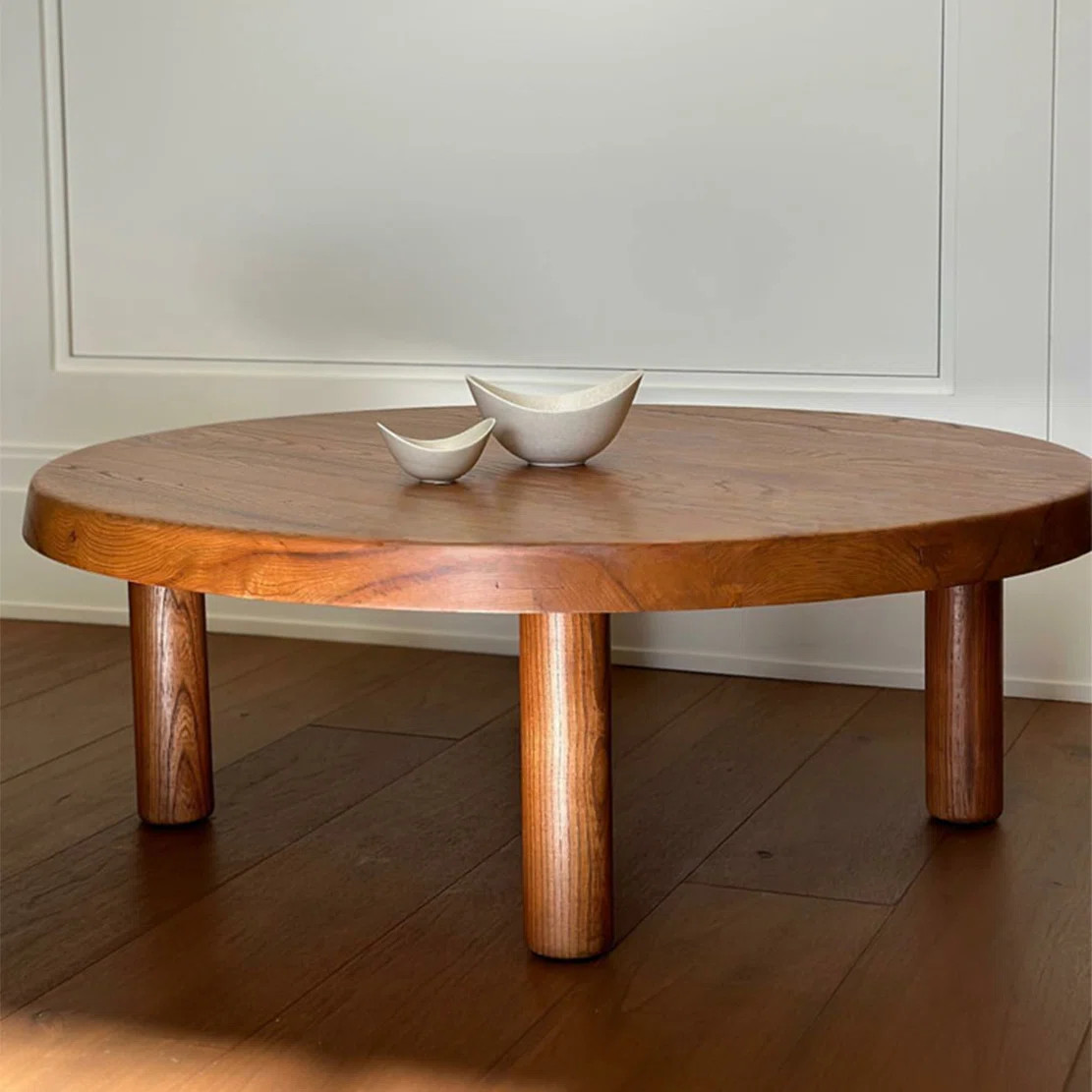 Nordic-style solid wood round coffee table | Wayfair North America
