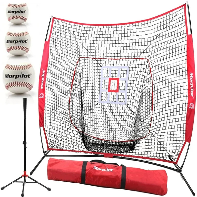 Baseball Net with 3 Baseballs worth $12,Morpilot Baseball Softball Practice Net 7x7ft for Hitting... | Walmart (US)