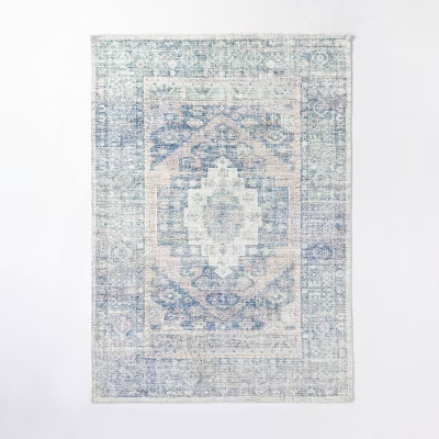 Brighton Distressed Vintage Persian Rug Light Blue - Threshold™ designed with Studio McGee | Target