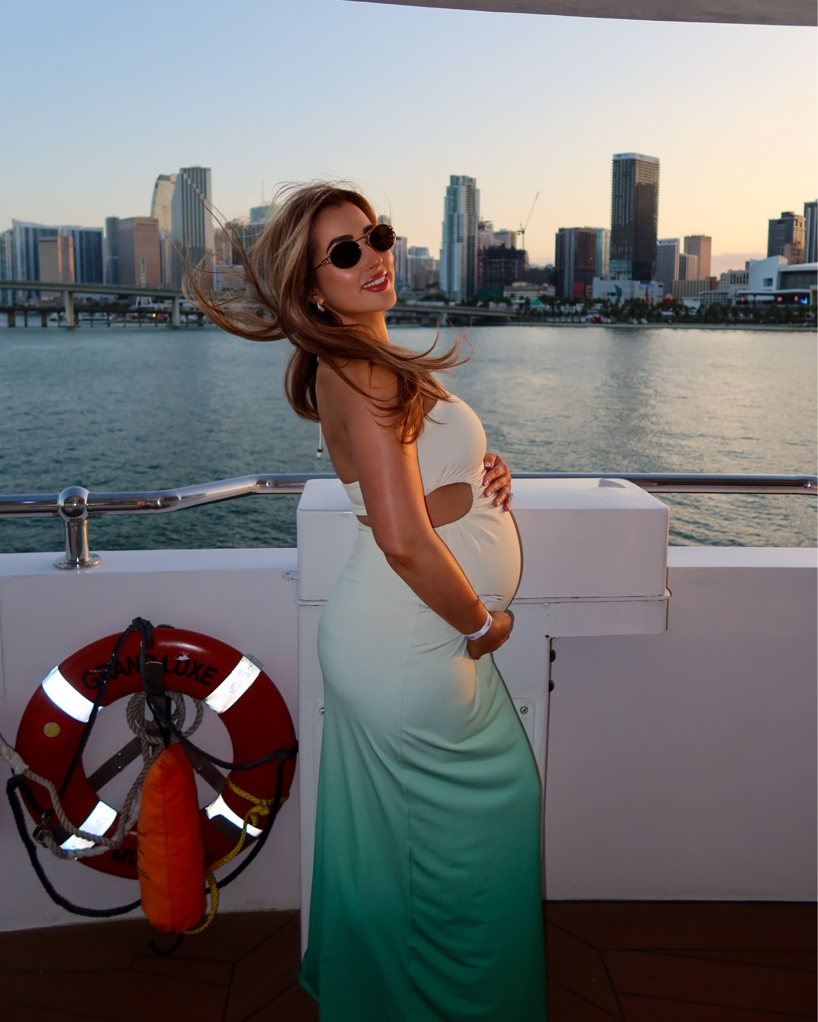 Yacht day 🫶🏼 wearing a size medium in this dress. 

#LTKTravel #LTKPetite #LTKBump