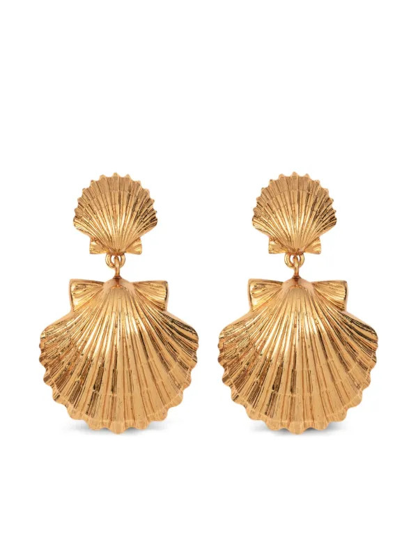 Jennifer Behr Caspian Shell Earrings  | Gold | FARFETCH | Farfetch Global