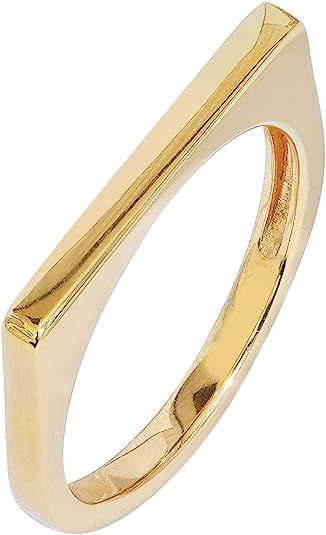 Amazon Essentials 14K Gold Plated Sterling Silver Bar Ring | Amazon (US)