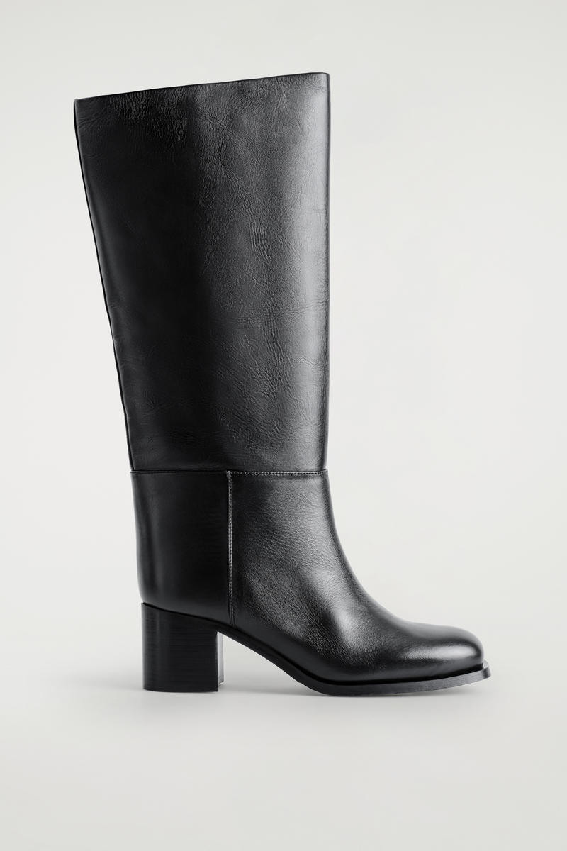 Heeled Leather Knee Boots | COS UK