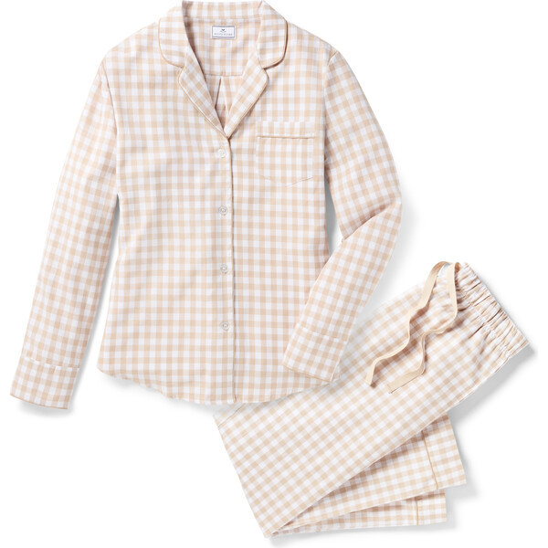 Women's Pajama Set, Camel Gingham | Maisonette