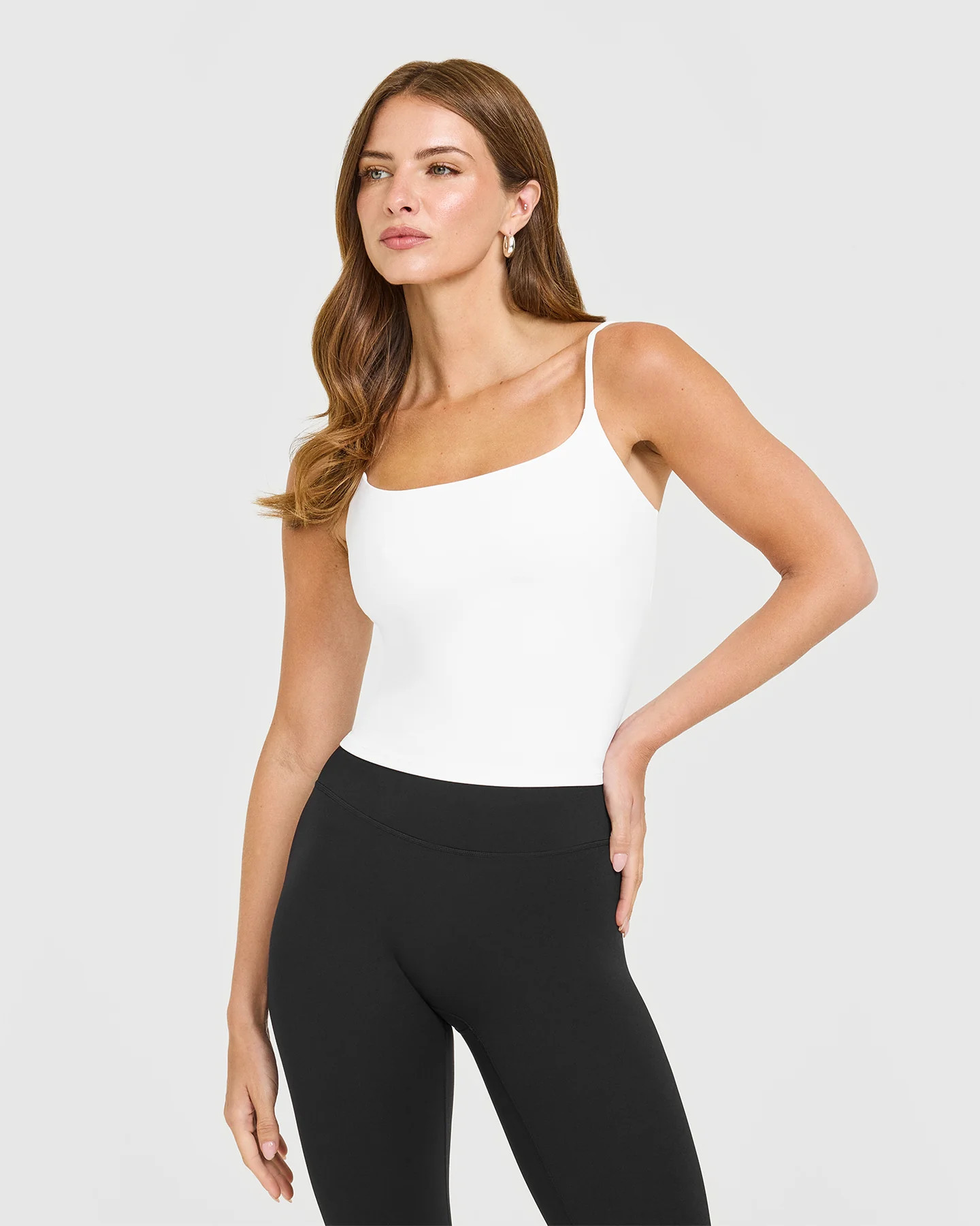 SoftMotion™ Strappy Mid Vest with Built in Bra Shelf 
 White | Oner Active (UK / US)
