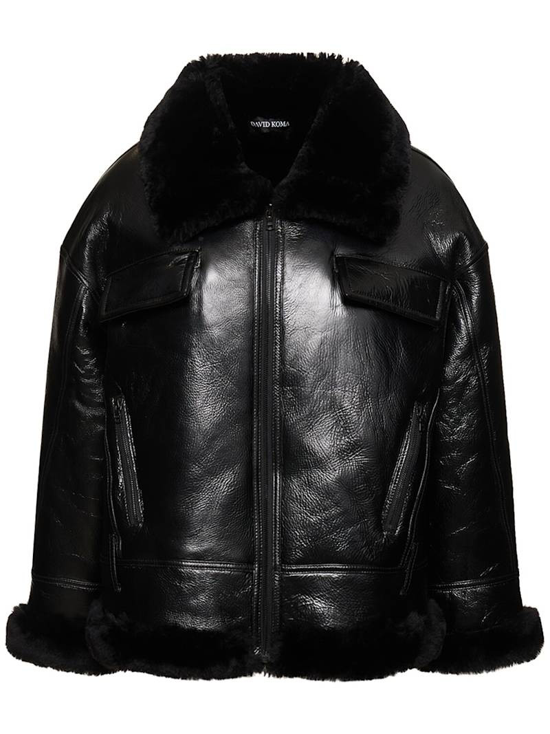 Shearling leather jacket | Luisaviaroma