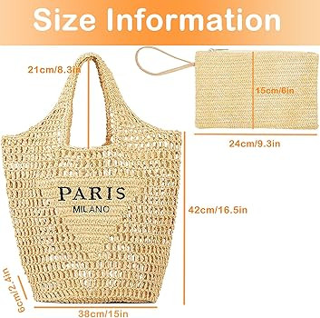 QZUnique Women Straw Woven Bag Summer Shoulder Bag Beach Purse Hobo Vacation Straw Clutch Handbag | Amazon (US)