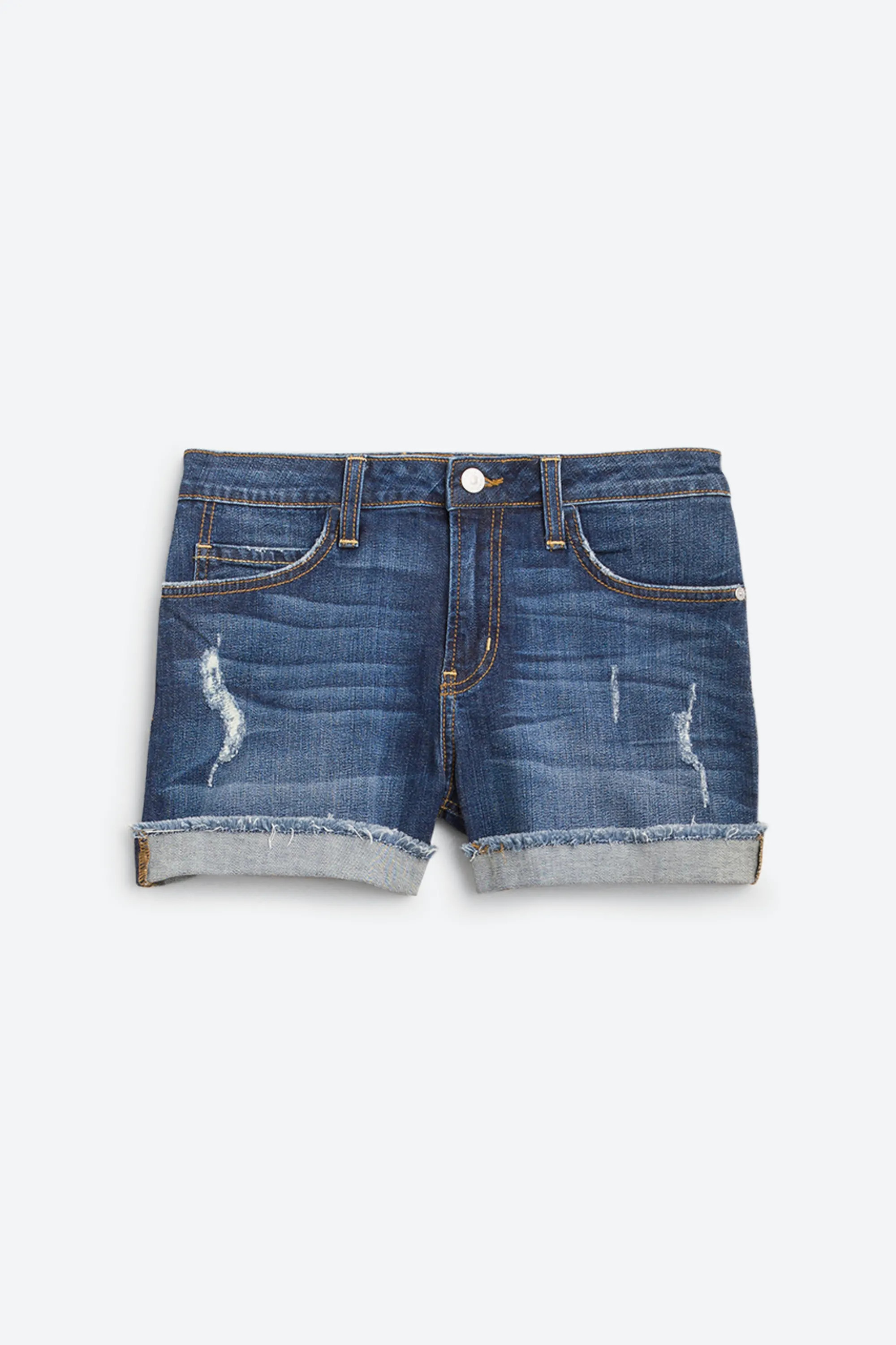 Romeo Distressed Cuffed Frayed Hem Denim Short | Stitch Fix