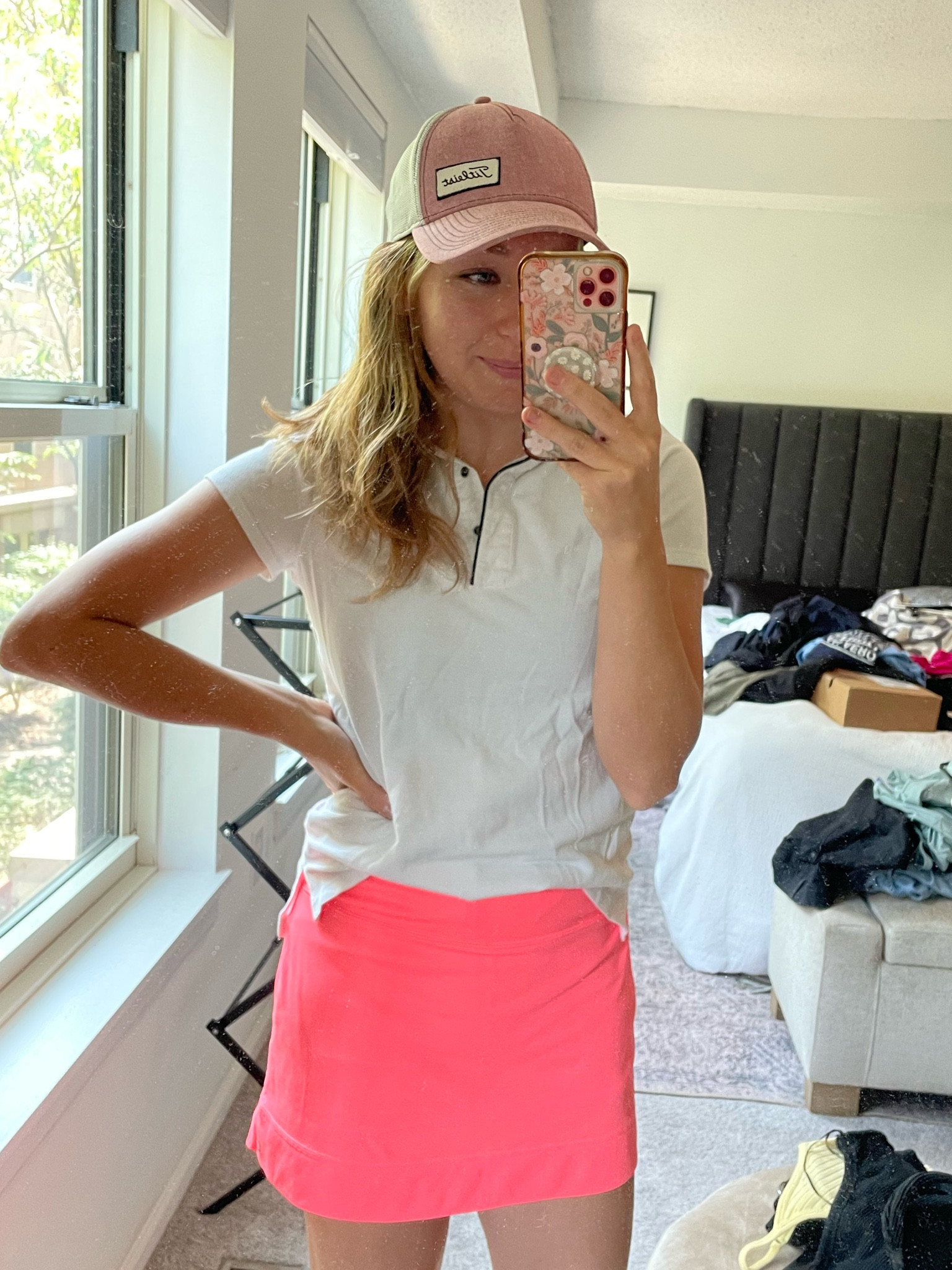 pink nike golf skirt