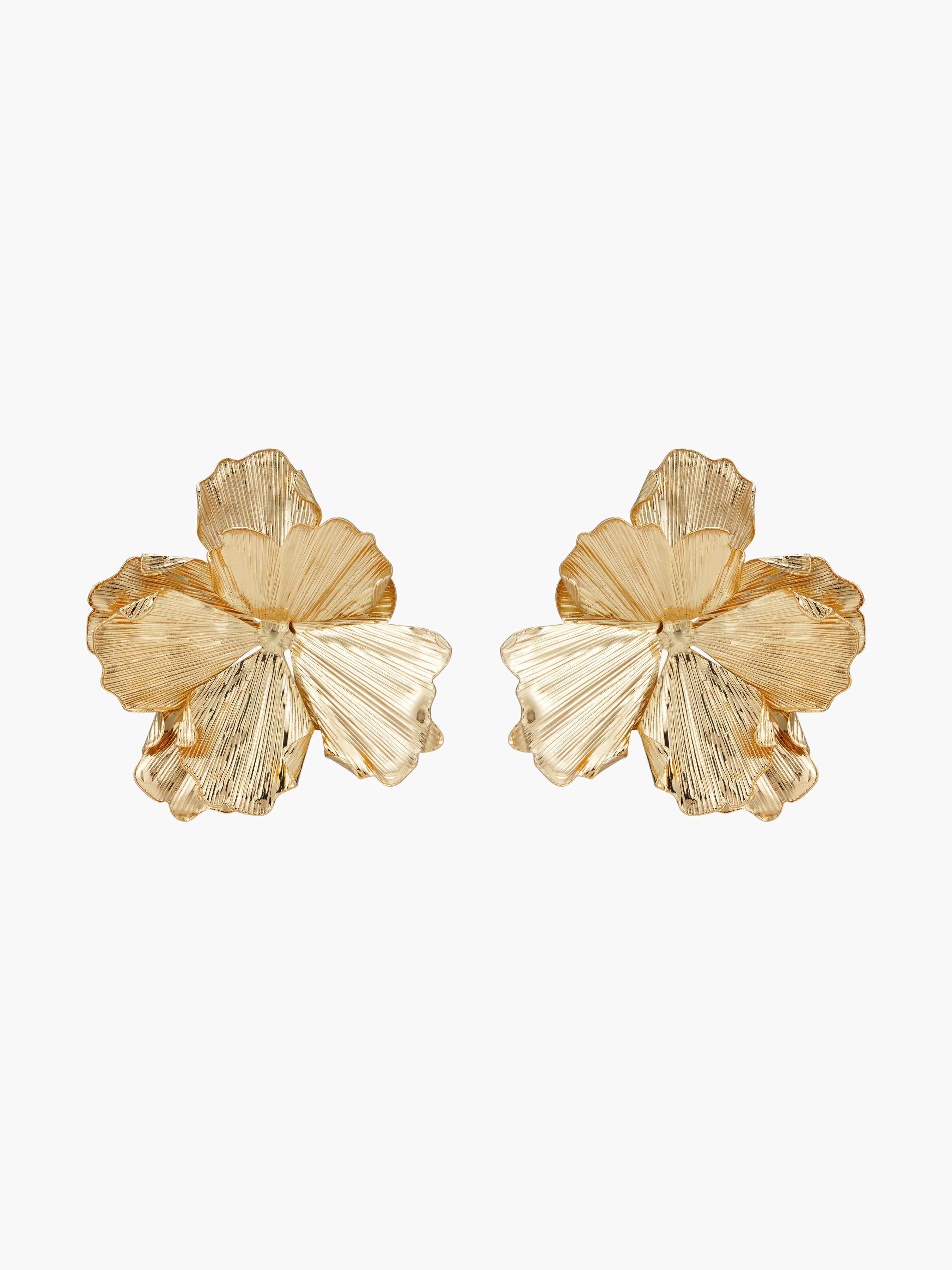 Alloy PLEATED FLOWER STUD EARRINGS For Date Party/Clubbing Wedding Exhibition Coffee Shop Vacatio... | Cider